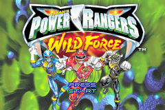 Power Rangers: Wild Force title screen for GameBoy Advance